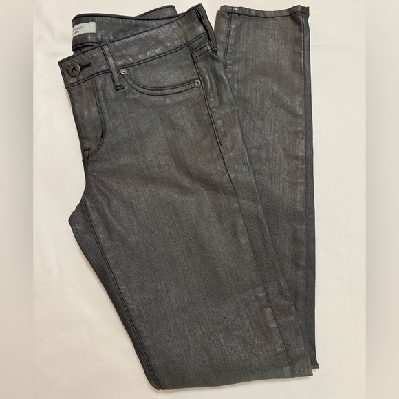 Rich & Skinny Waxed Charcoal Gray Denim Jeans Size 25 - Picture 2 of 6